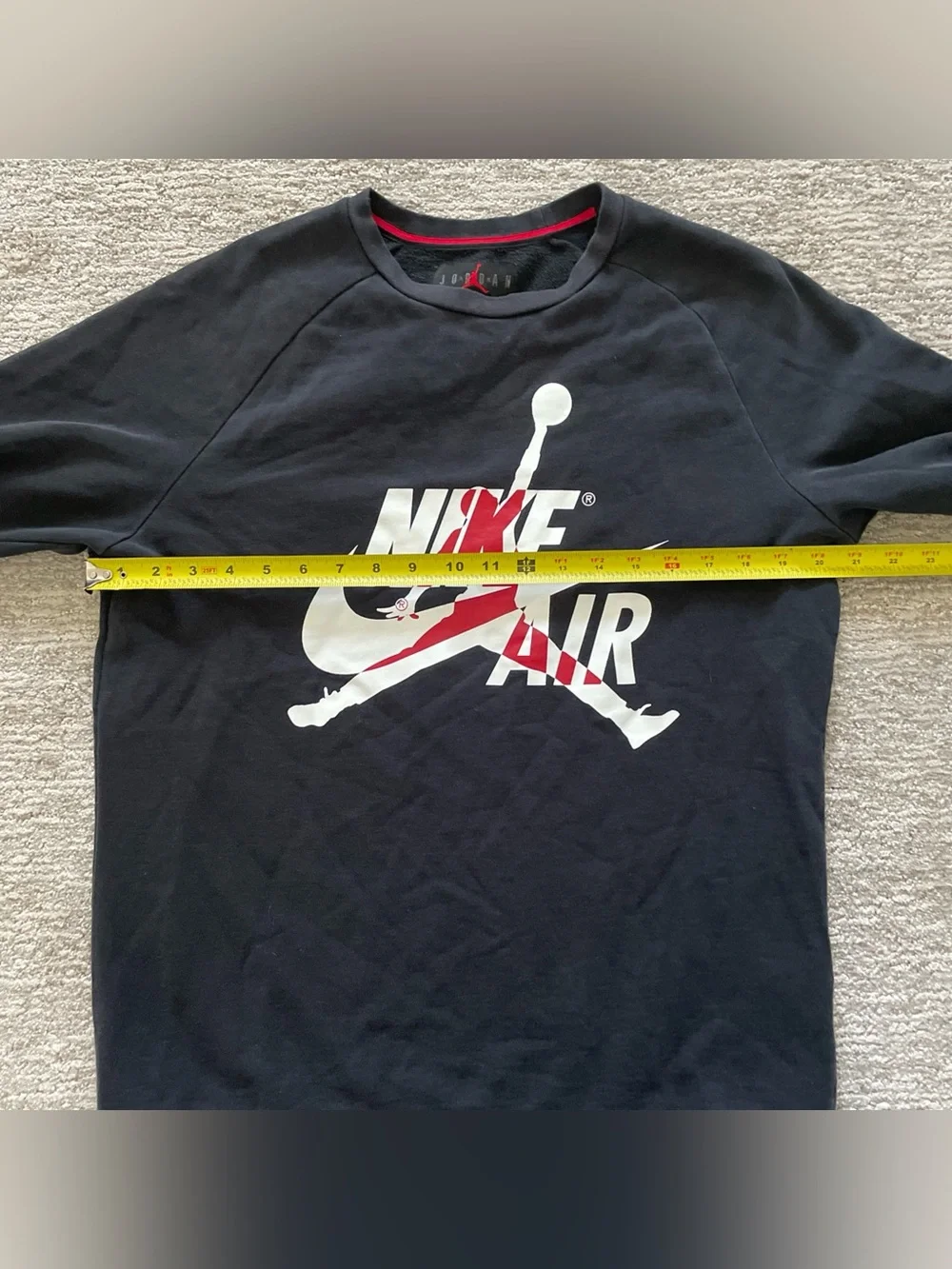 Nike Air Jordan Sweatshirt Mens M Black Crewneck Fleece Jumpman Logo Pullover
